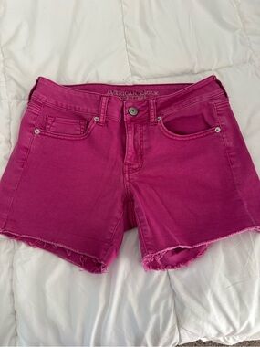 American Eagle Outfitters Bright Pink Denim Cutoff Shorts